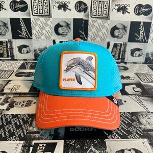 Authentic Goorin Bros The Player Dolphin Teal Orange Hat NWT